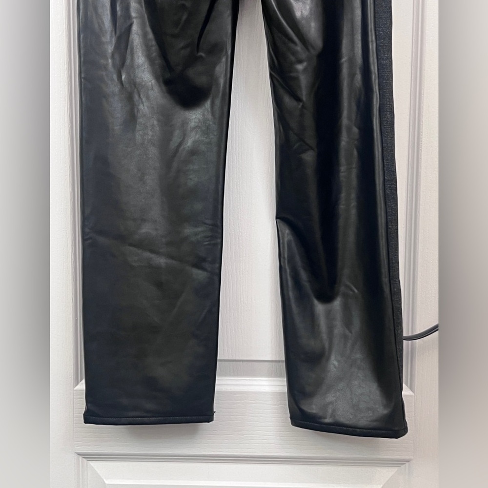 Abercrombie Ankle Straight Ultra High Rise Black Denim/Faux Leather 29/8 - Picture 7 of 12